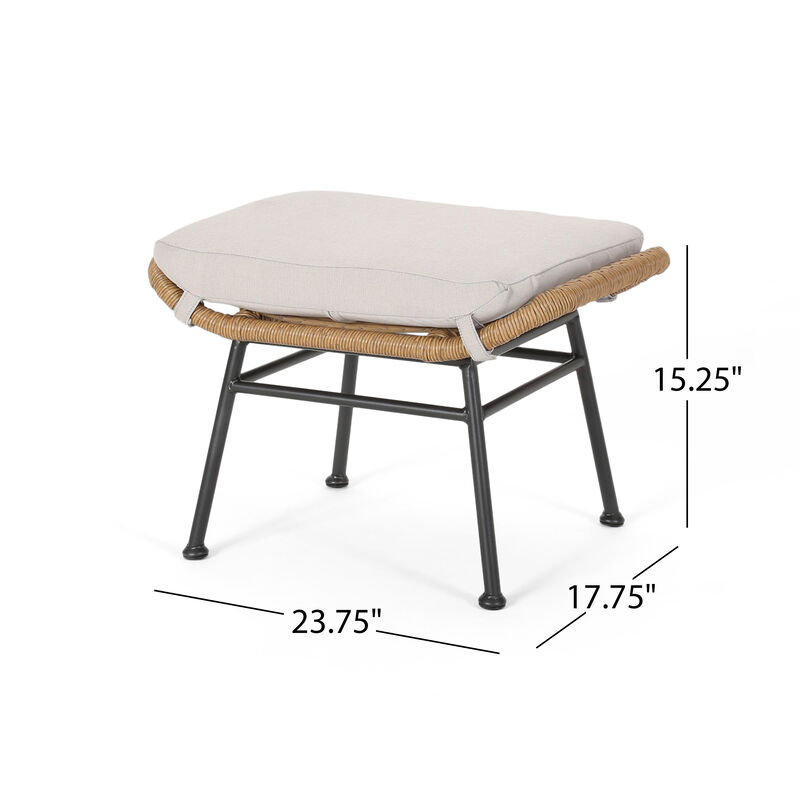 Merax Outdoor Patio PE Wicker Chairs Stools