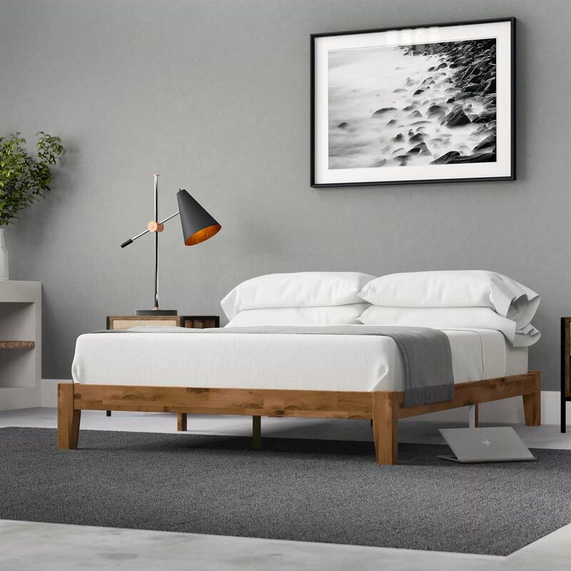 Minimal Design Solid Wood Bed Frame – Modern Platform Style for a Clean Look