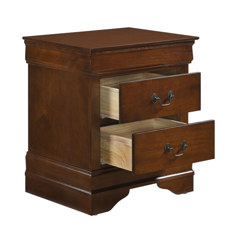 Streamdale Traditional 2-Drawer Nightstand, Cherry Finish