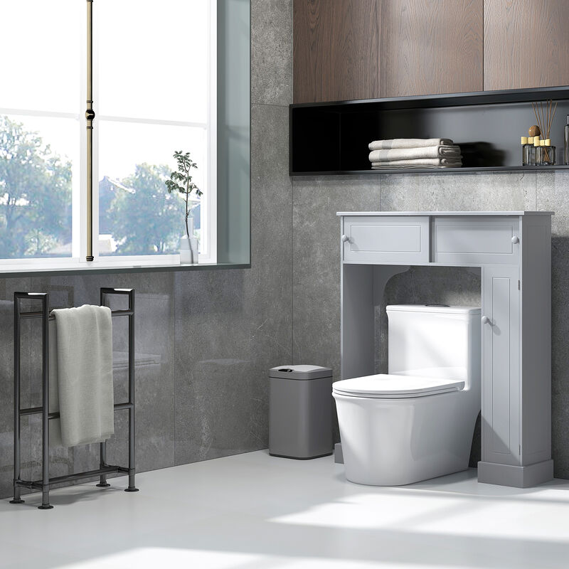 Bathroom Over-The-Toilet Storage Cabinet Shelf Freestanding Spacesaver