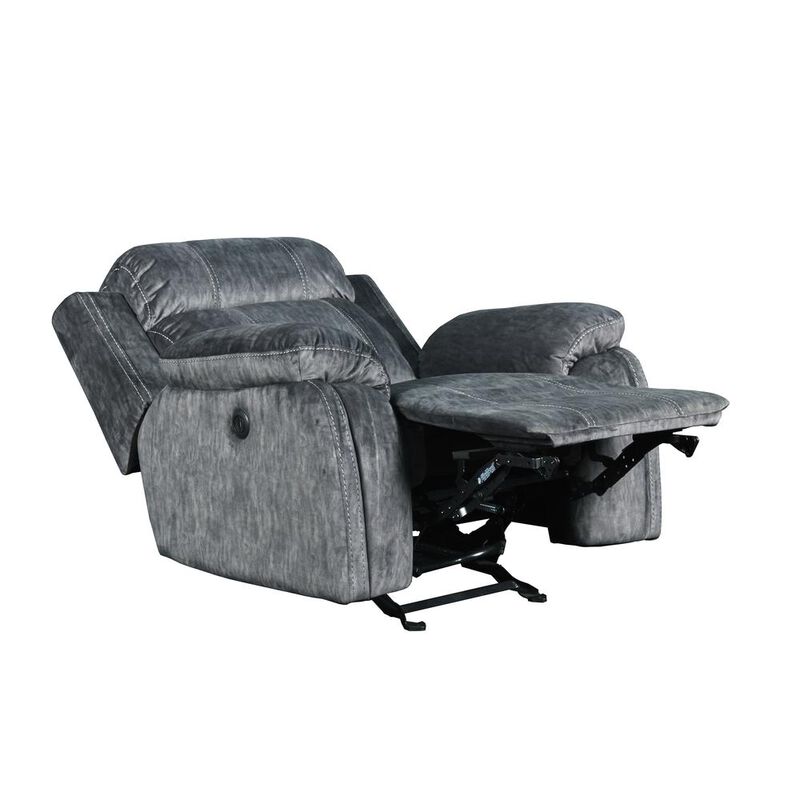 New Classic Furniture Furniture Tango Glider Recliner with Polyester Fabric in Shadow Gray