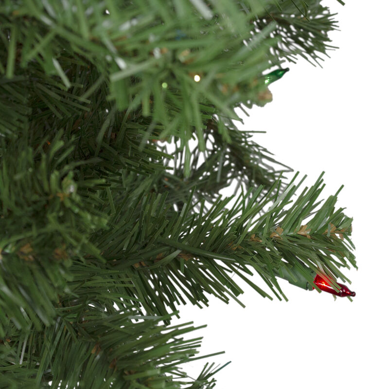 6' Pre-Lit Alberta Pine Slim Artificial Christmas Tree - Multi Lights