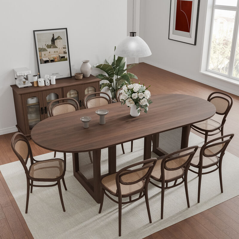 79 Cinna Natural Oak Wood Oval Dining Table (Seats 8)