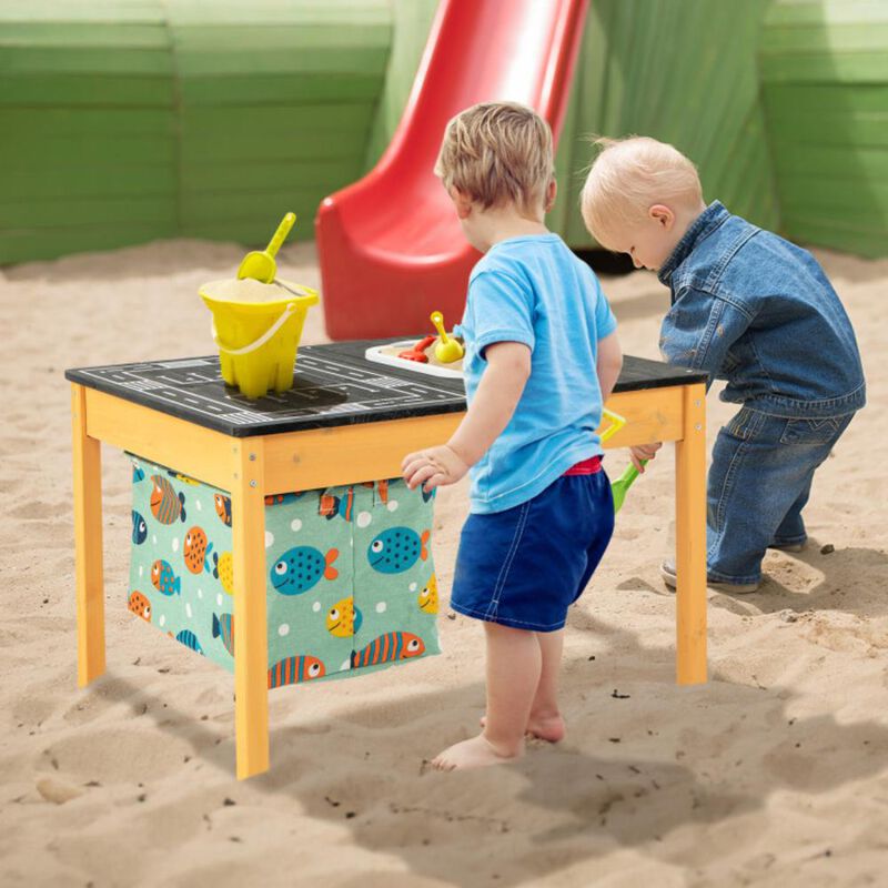 Hivvago 3-in-1 Kids Sand Water Activity Table with Foldable Storage Bin