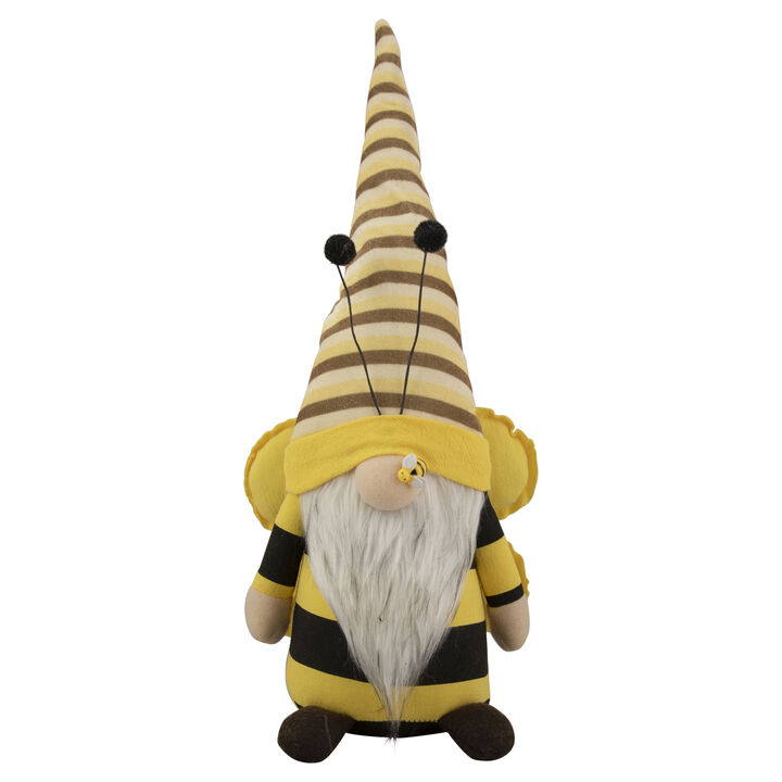 18.5" Black and Yellow Bumblebee Boy Springtime Gnome Figure