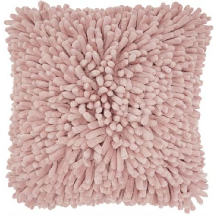 Hivvago 20" Pale Pink Soft Nubby Shag Throw Pillow
