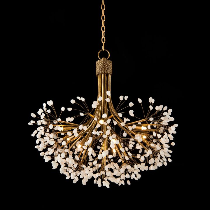 Stone Quartz Nine-Light Chandelier