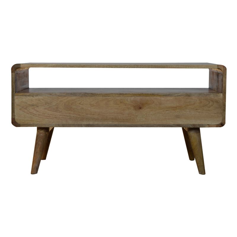 Artisan Furniture Curved Oak-ish   Solid Wood 2 Drawer Media Unit