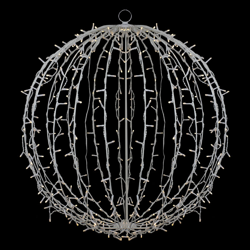 30" LED Lighted 3D Christmas Hanging Ball Decoration � Warm White Lights