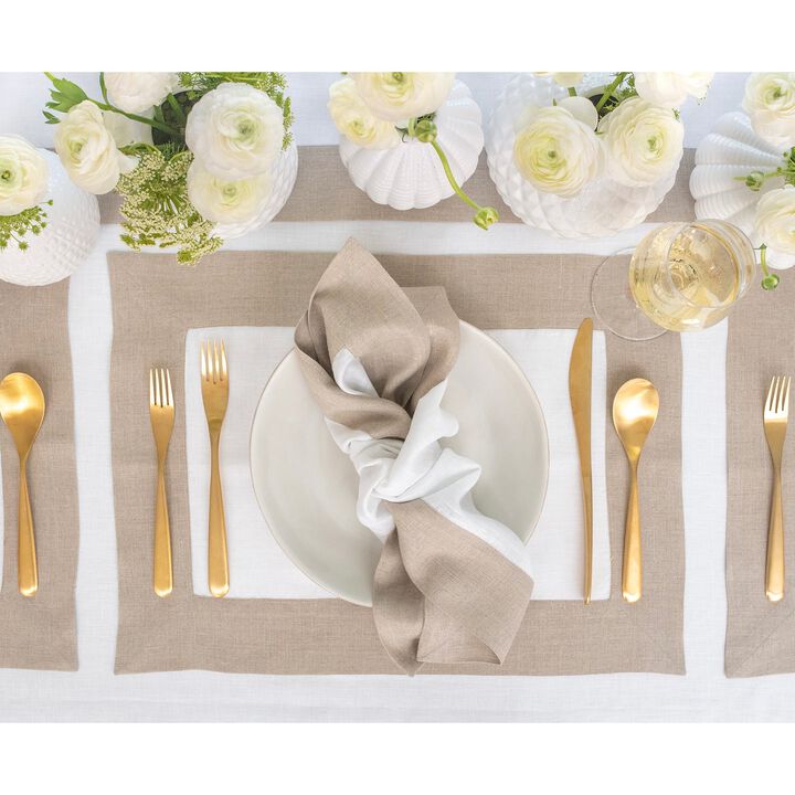 Solino Home 100% Pure Linen 14 x 19 Inch Placemats Set of 4 | Contempo
