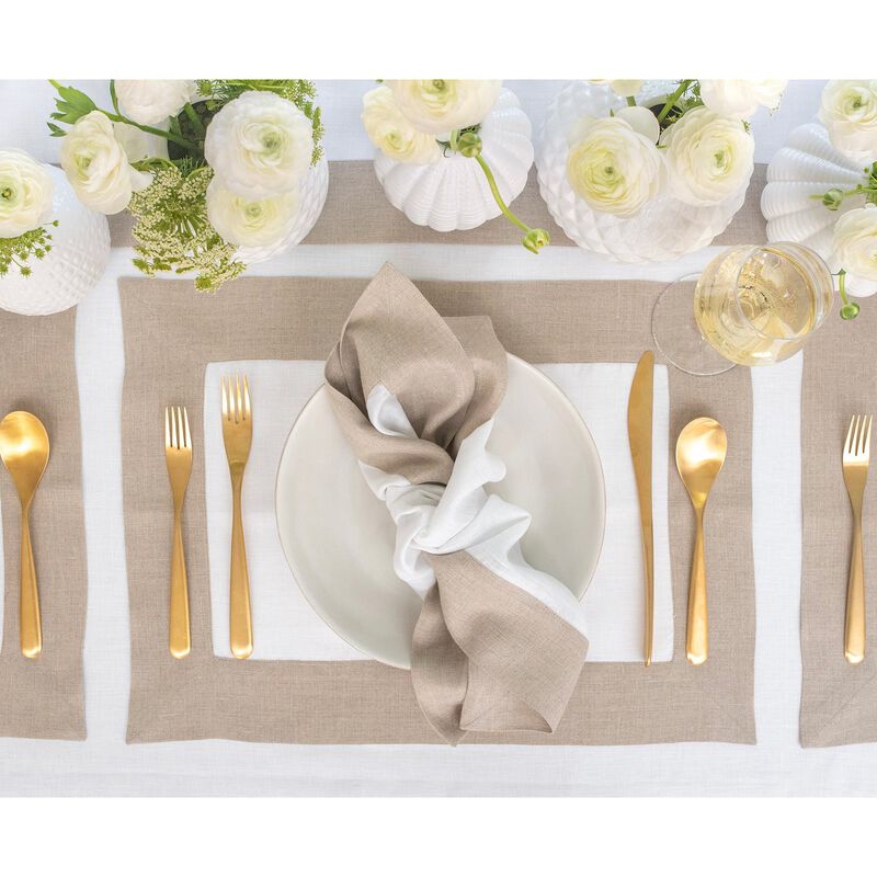 Solino Home 100% Pure Linen Dinner Napkins 20 x 20 Inch Set of 4 | Contempo for Thanksgiving, Christmas