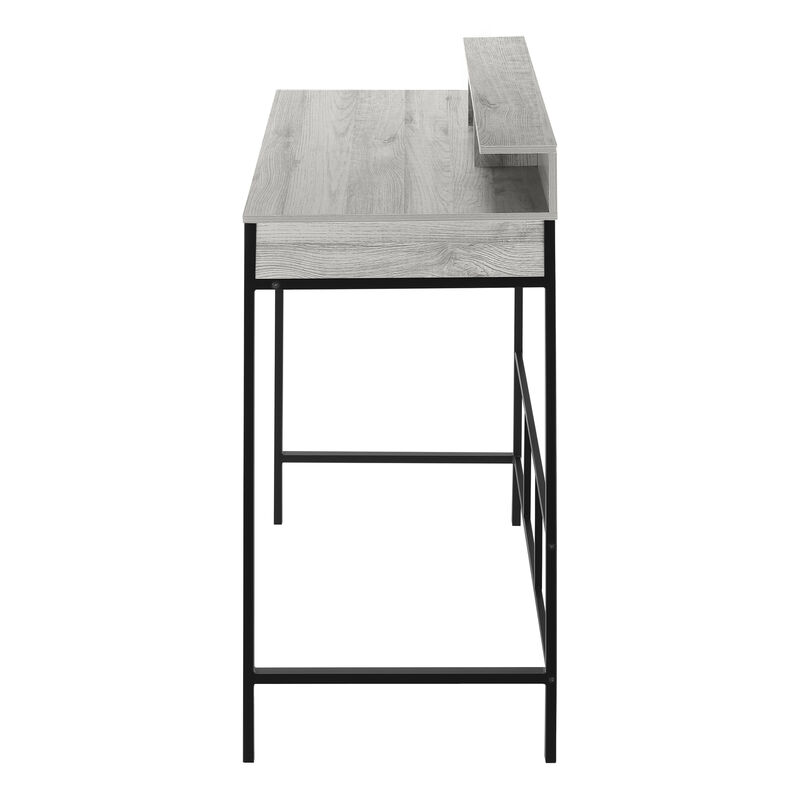 Monarch Specialties I 7703 Computer Desk, Home Office, Standing, Storage Shelves, 48"L, Work, Laptop, Metal, Laminate, Grey, Black, Contemporary, Modern