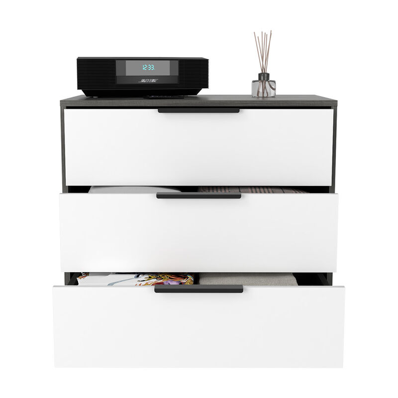 3 Drawers Dresser Maryland, Bedroom, Smoky Oak / White