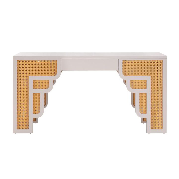 Art-deco rattan desk