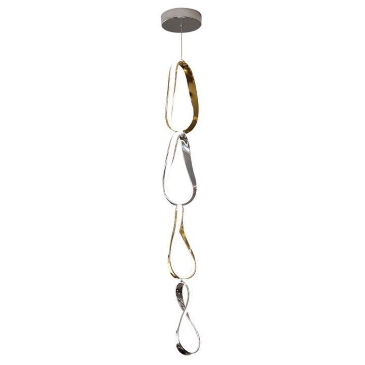Prague Chandelier Gold and Chrome Metal Integrated LED Dimmable