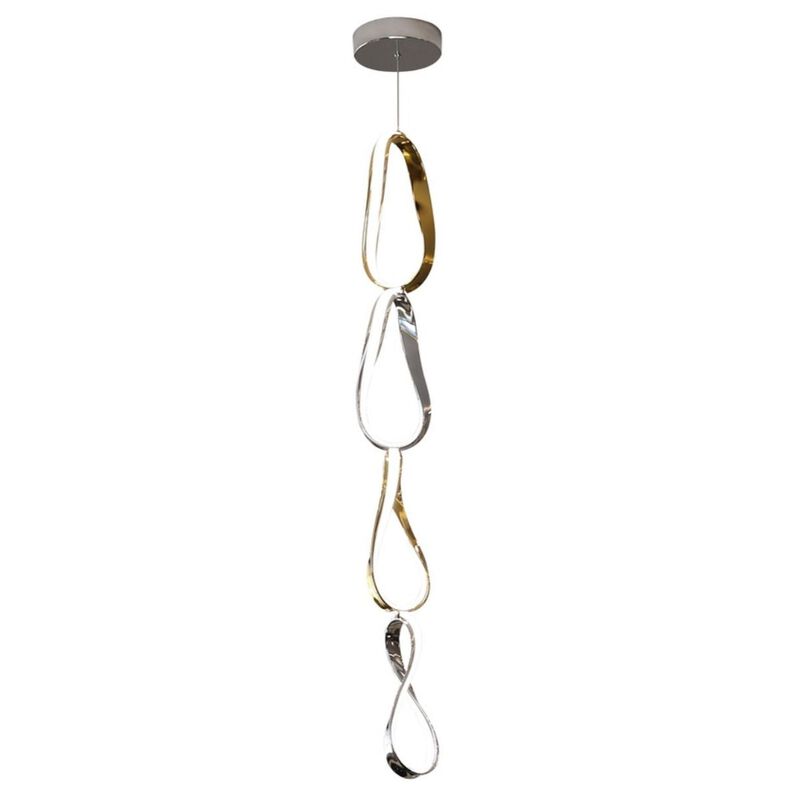 Prague Chandelier Gold and Chrome Metal Integrated LED Dimmable