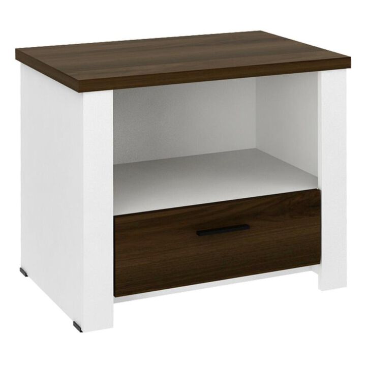 Hivvago Accent Nightstand with Drawer and Open Shelf