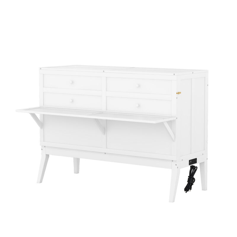 Merax Murphy Bed with Built-In Charging Station and a Shelf
