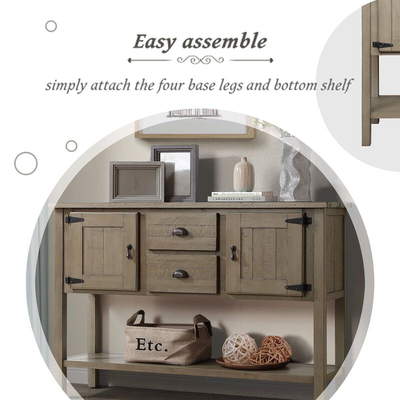 Rustic Retro Sideboard Console Table with Storage