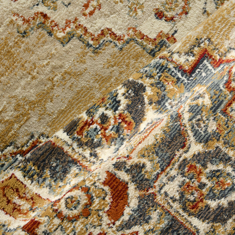 Allure Marmet Gold Medallion Area Rug 5'1"x7'6"