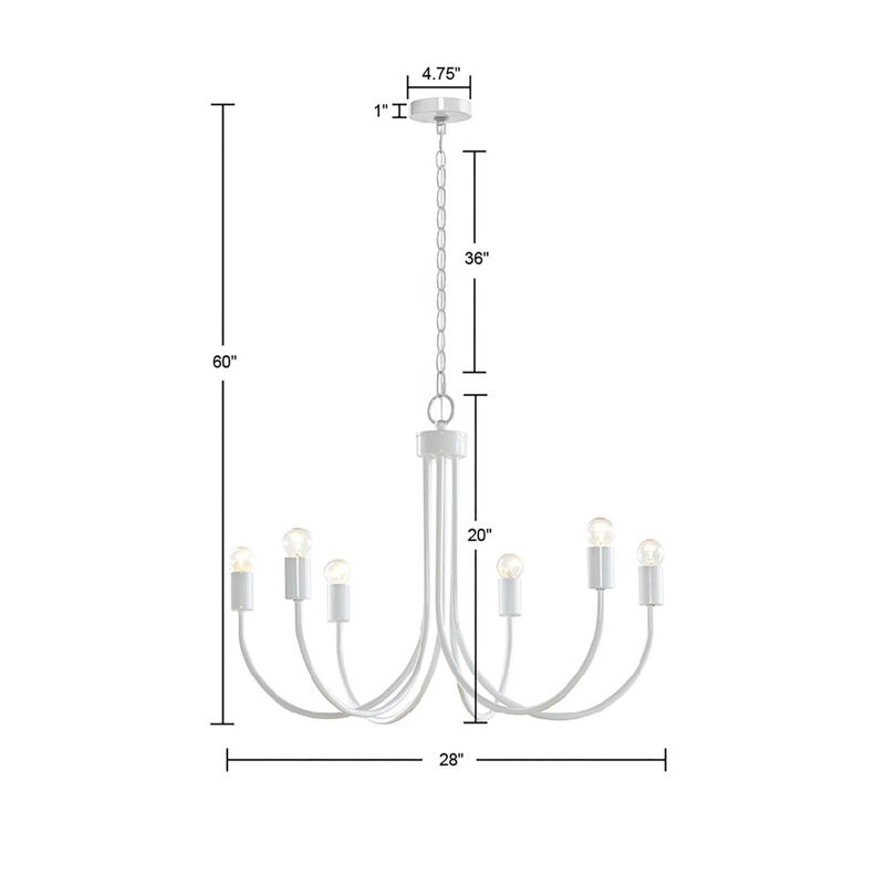 Ellie 6-Light Metal Chandelier