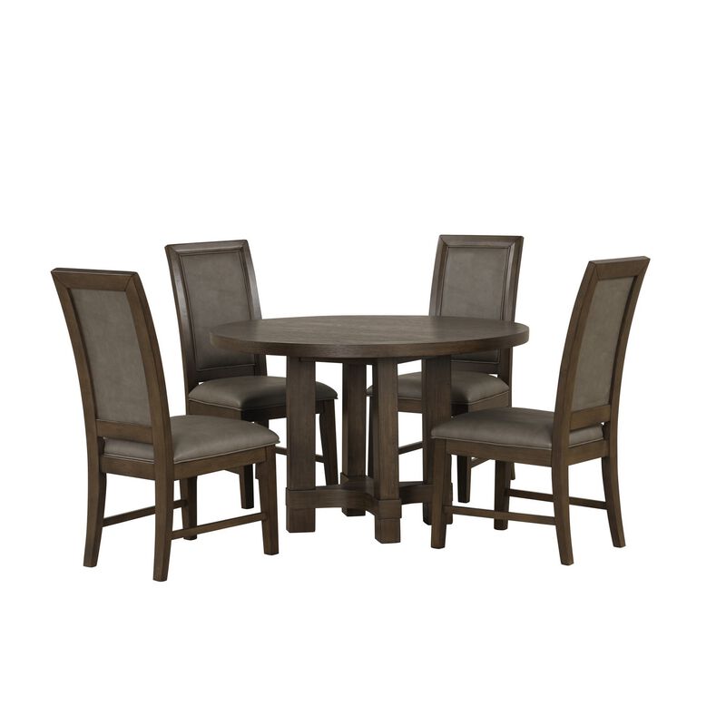 Cora 26 Inch Dining Chair Set of 2, Sleigh Back, Dark Gray Polyester Fabric - Benzara