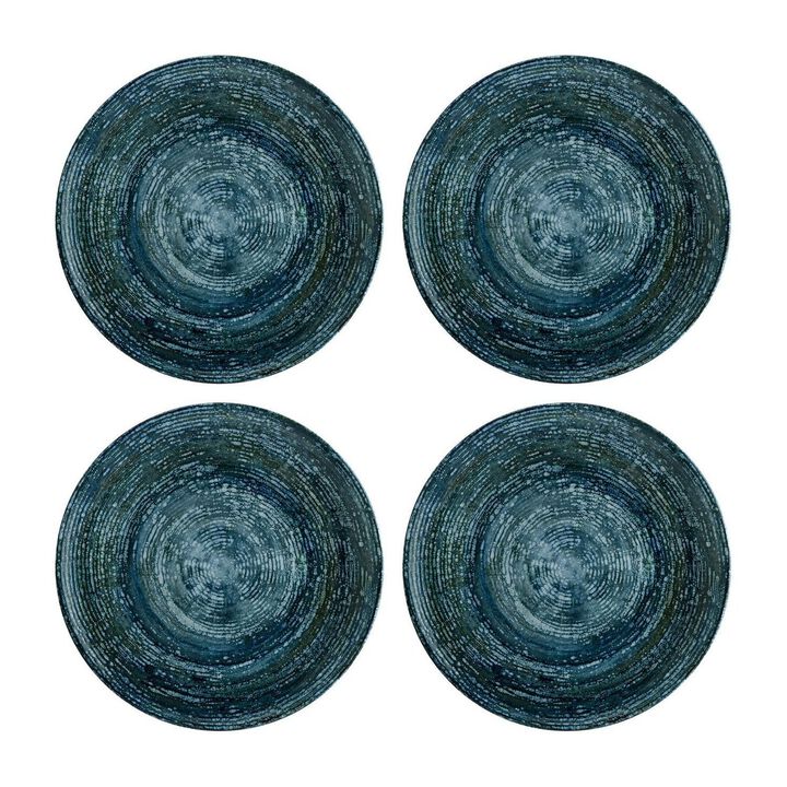 Patera Denim dia.12" Round Decorated Porcelain Plate (Set of 4)