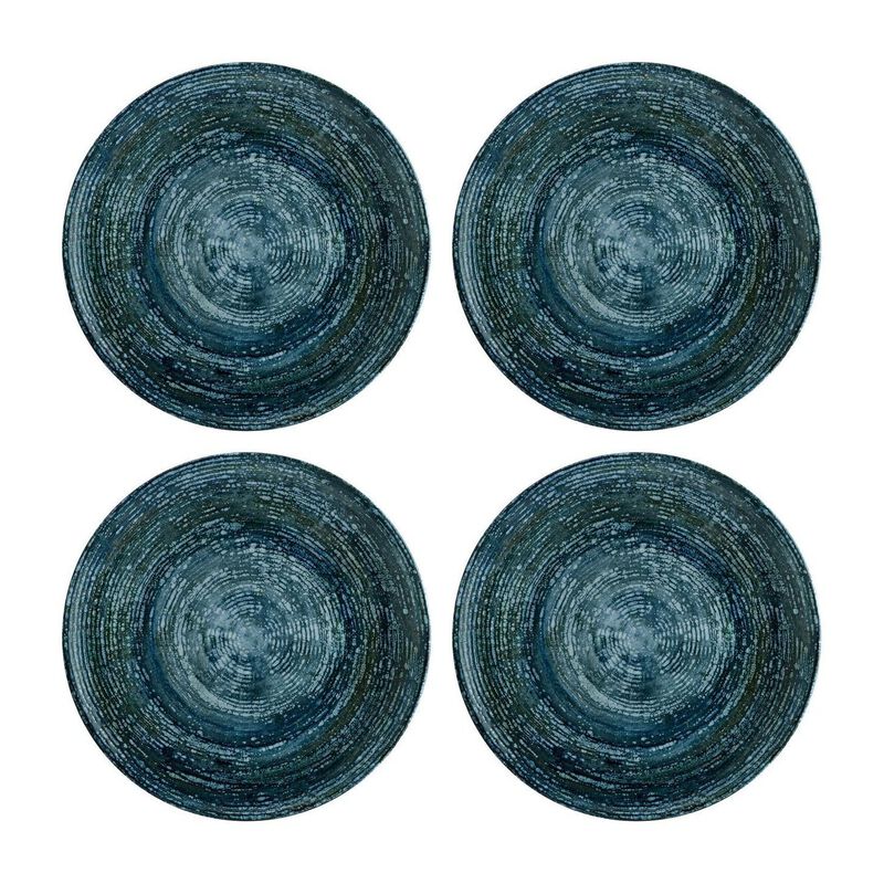 Patera Denim dia.12" Round Decorated Porcelain Plate (Set of 4)