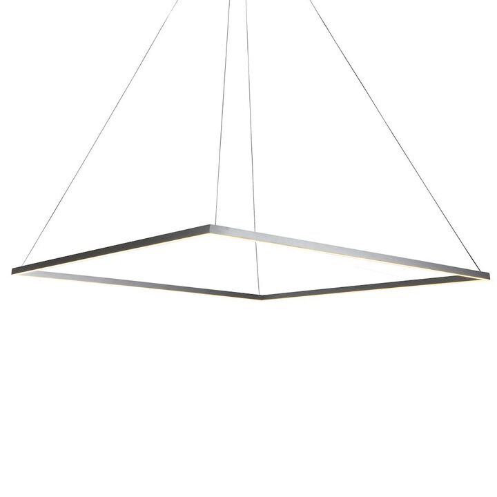 VONN Lighting Integrated LED Chandelier Height Adjustable Square Pendant Light in Silver