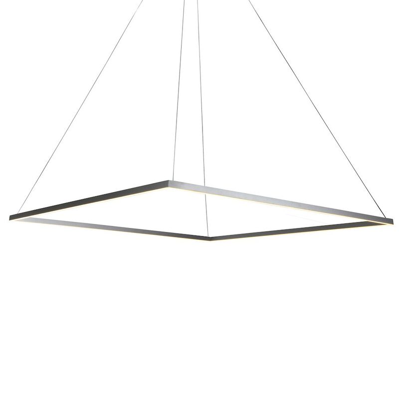 VONN Lighting Integrated LED Chandelier Height Adjustable Square Pendant Light in Silver