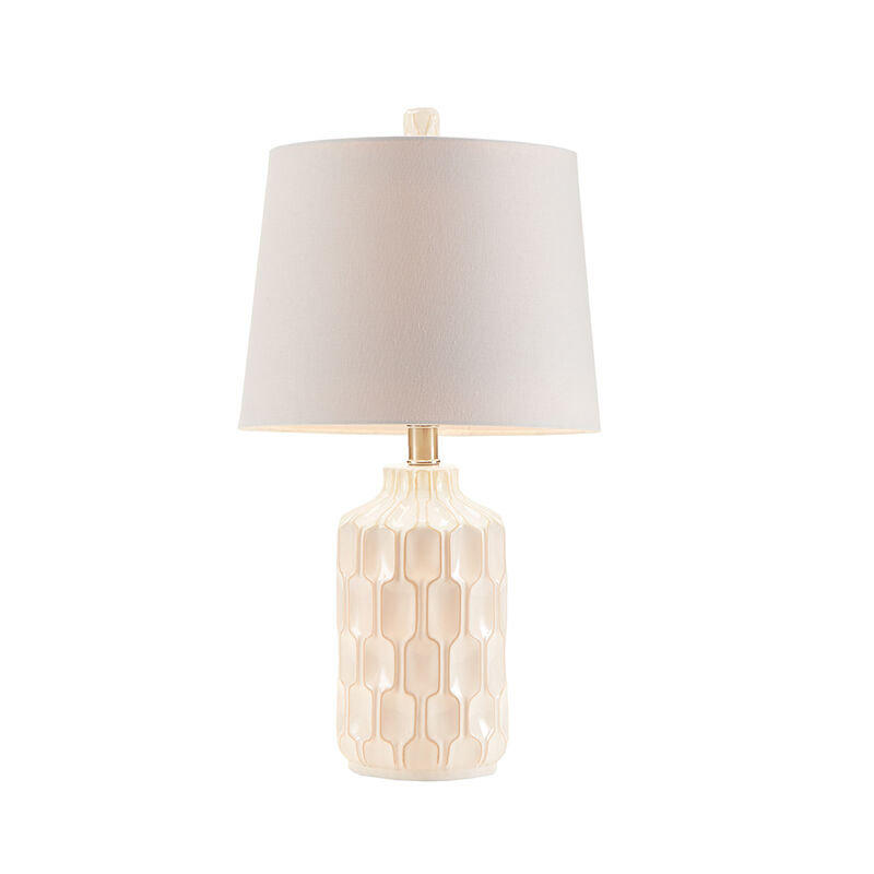 Gracie Mills Siena Ceramic Table Lamp with Contoured Ivory Base