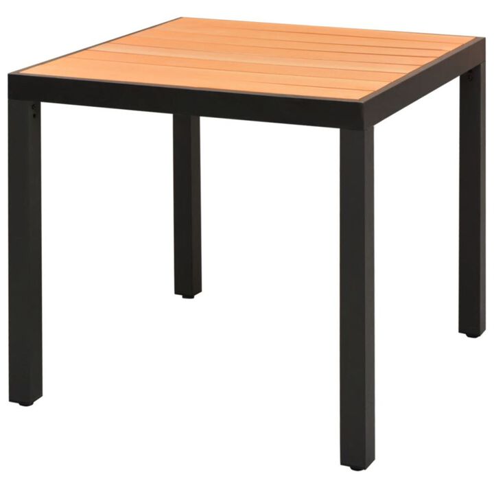 vidaXL Garden Table Brown 31.5"x31.5"x29.1" Aluminium and WPC