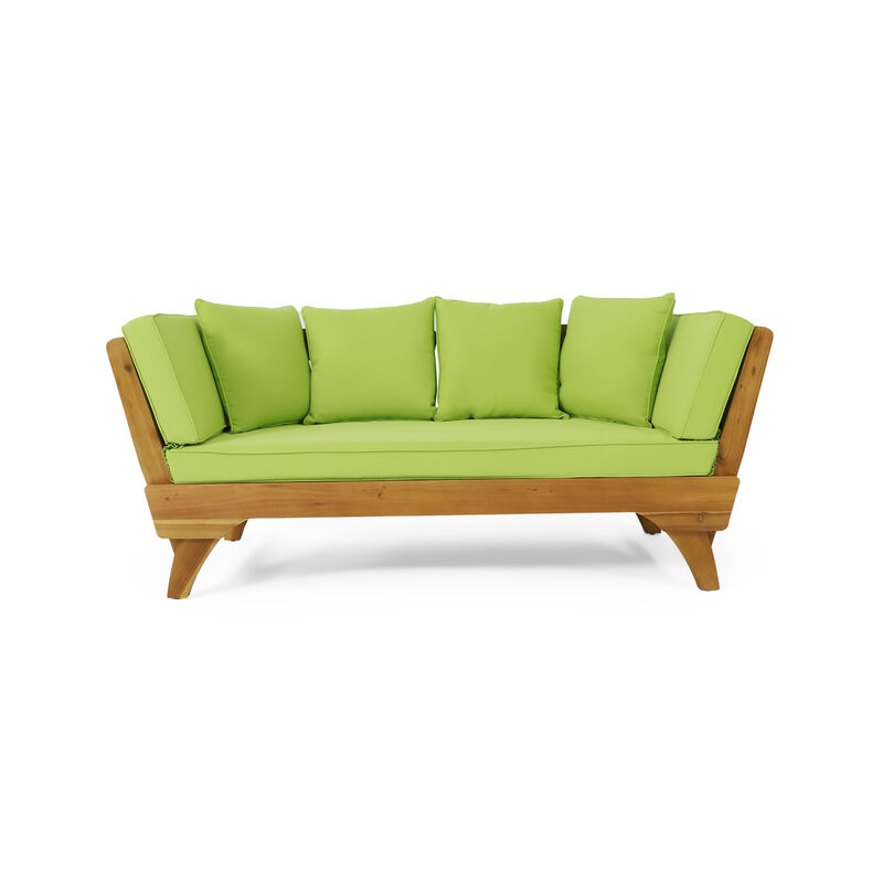 Merax Acacia Wood Patio Convertible Couch Sofa Bed