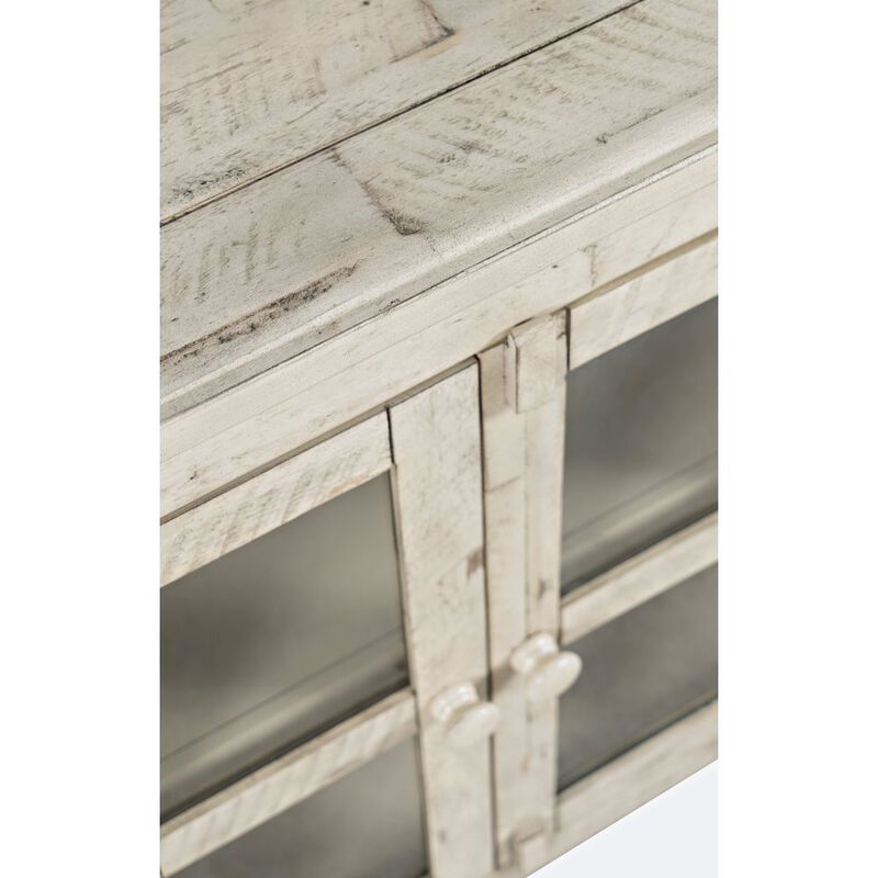 Jofran Rustic Shores 70 Coastal Distressed Acacia Six-Door Sideboard Cabinet
