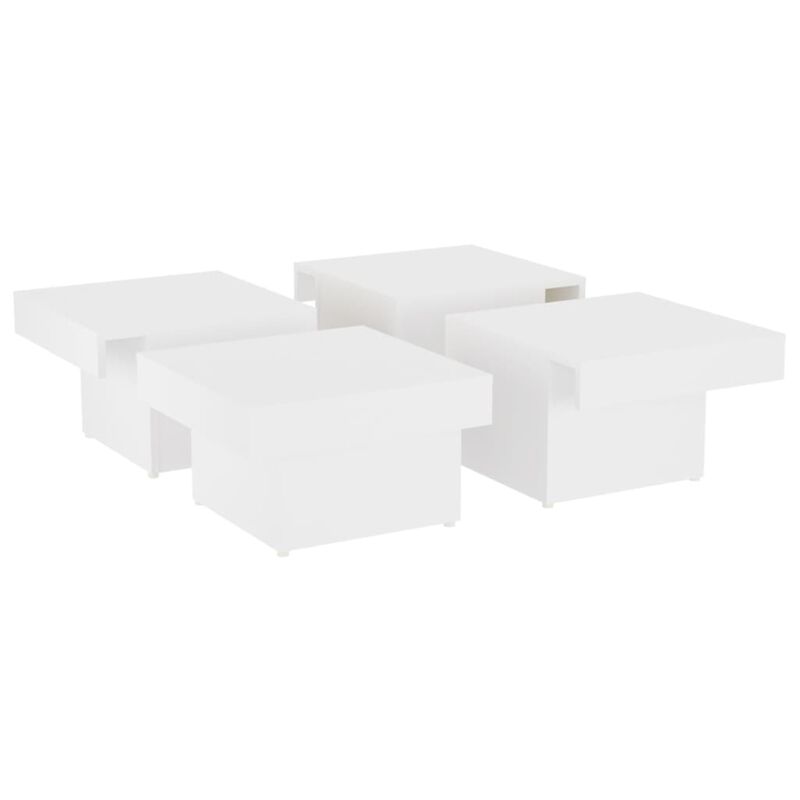 vidaXL Coffee Table White 35.4"x35.4"x11" Chipboard