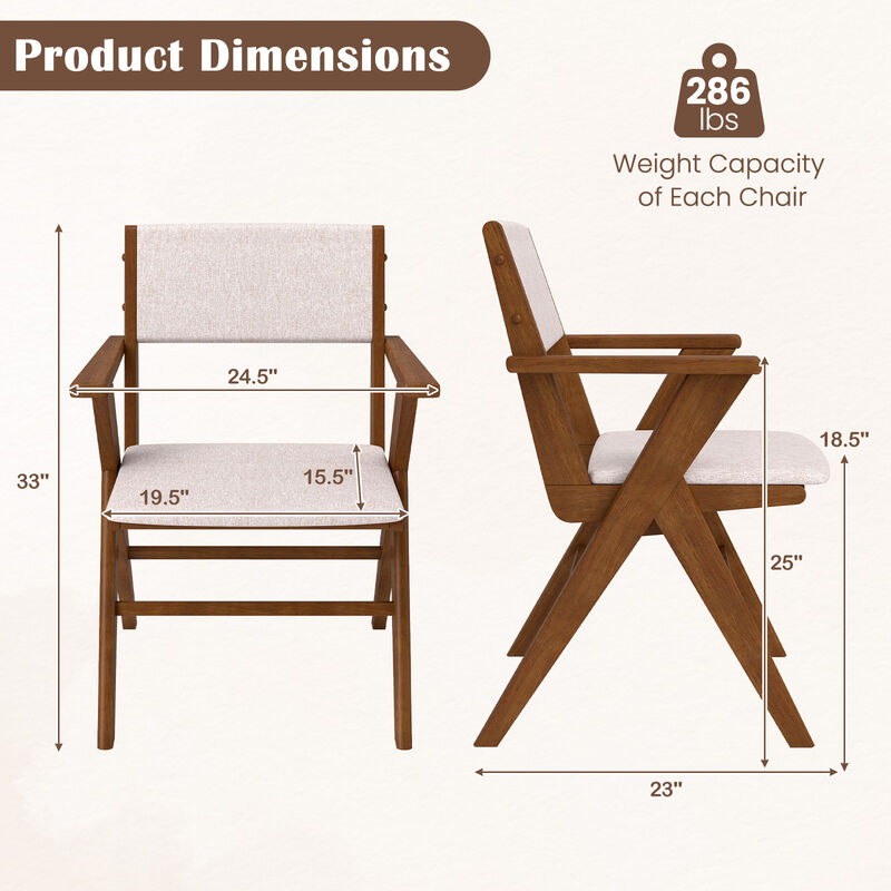 Set of 2 Dining Chairs for Comfortable Seating in Kitchen or Dining Room