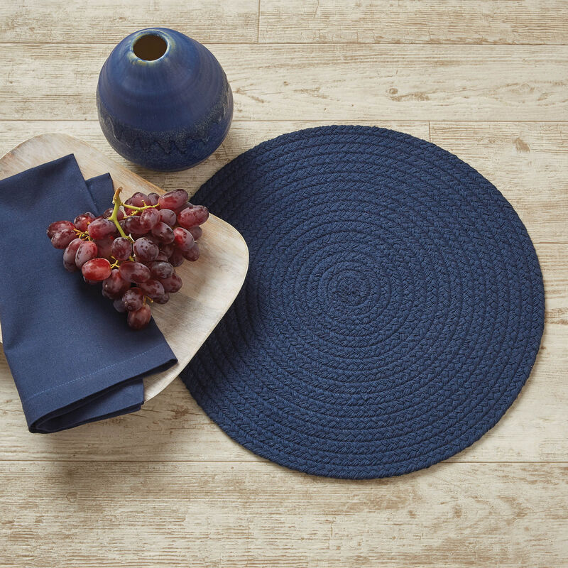 Split P Marine Blue Essex Round Placemat Set of 4