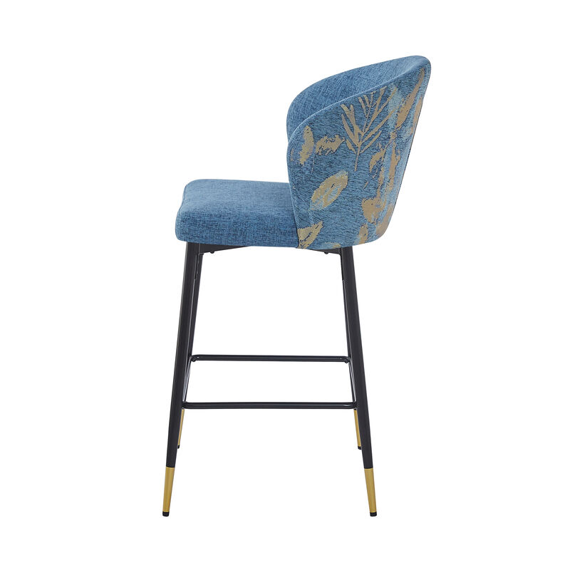 Merax Counter Height Jacquard Upholstered Bar Stools Set of 2