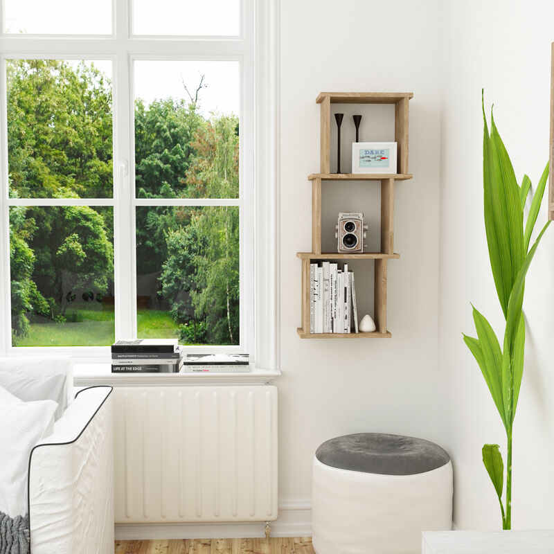 3-Cube Floating Decorative Organizer Wall Shelf with Ledges