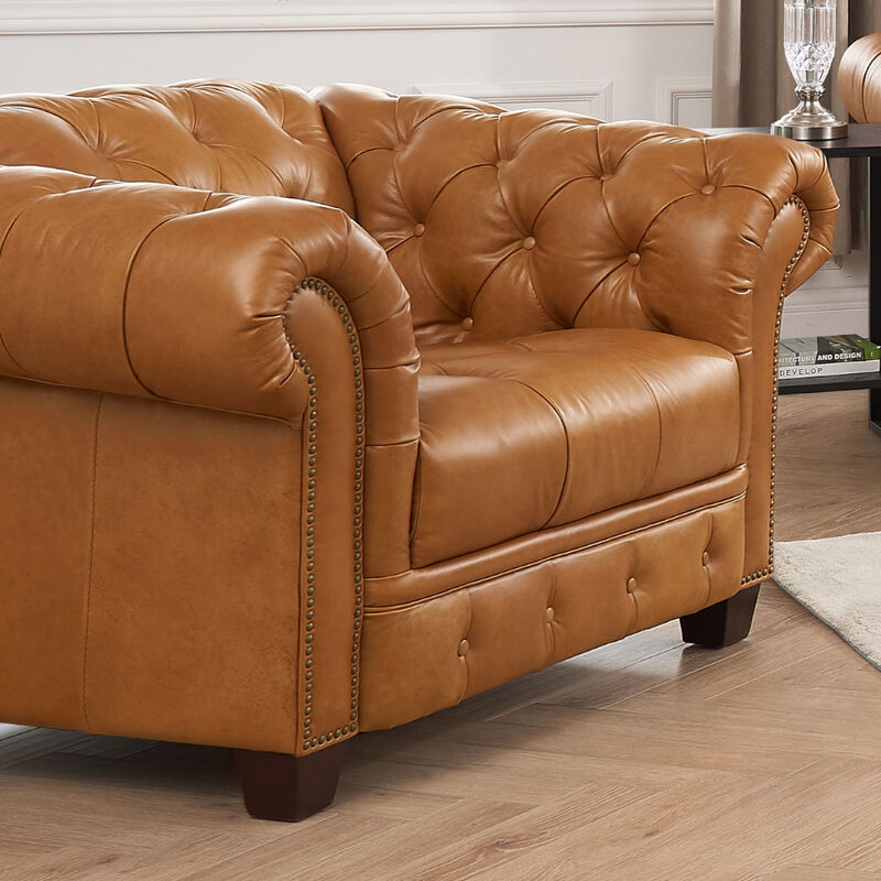 York Top Grain Leather Chair