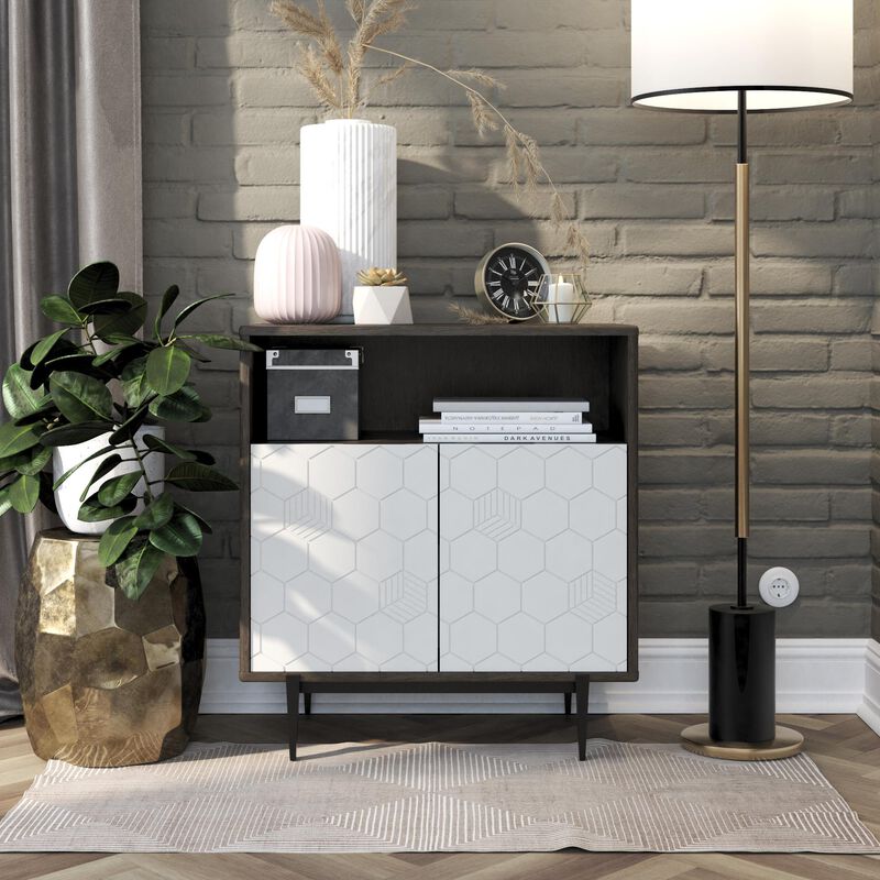 Olivia Storage Cabinet, Gray Oak