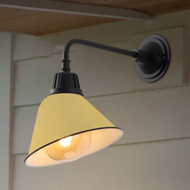 Croydon Farmhouse Industrial Indoor/Outdoor Iron LED Gooseneck Arm Outdoor Sconce