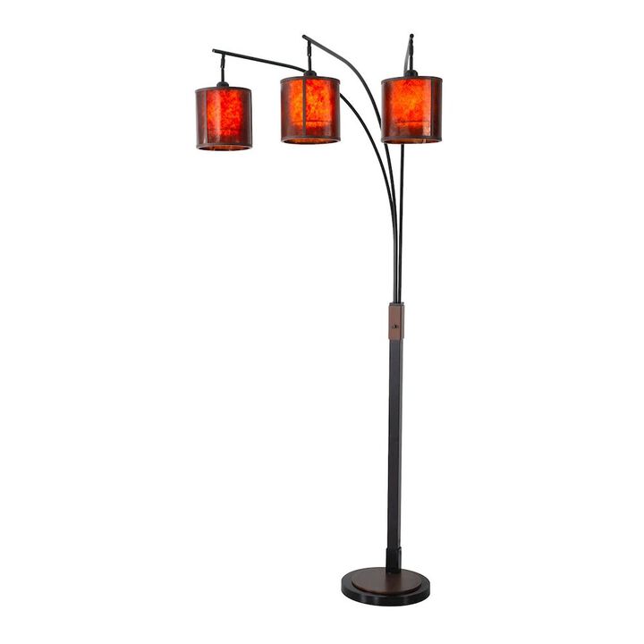 NOVA OF CALIFORNIA Layers Natural Mica 3 Light Arc Floor Lamp