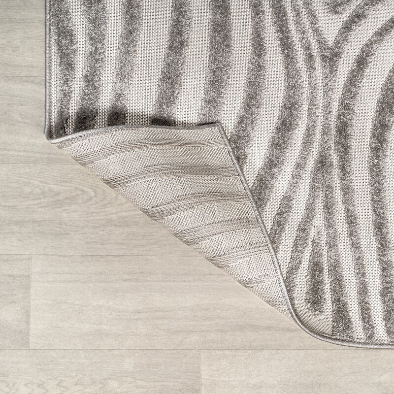 Maribo High-Low Abstract Groovy Striped Indoor/Outdoor Area Rug