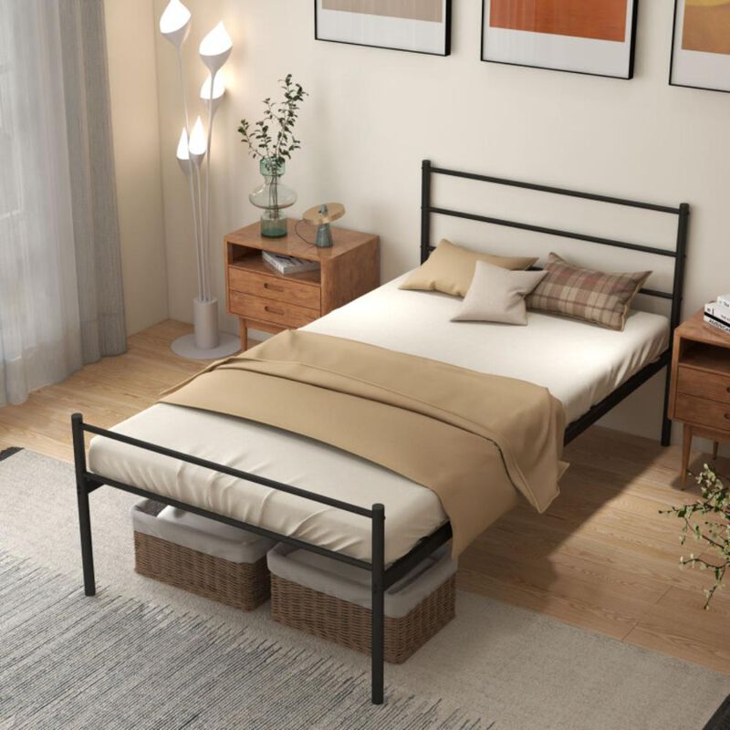 Hivvago Metal Bed Frame Platform with Headboard