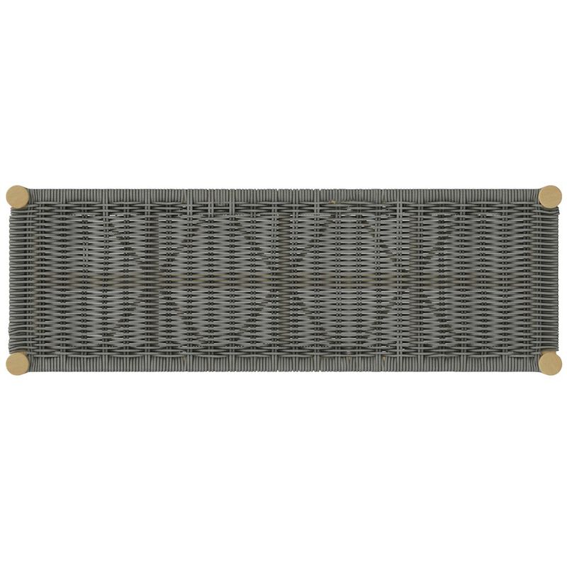 Simpli Home Dahlia Solid Acacia Wood Outdoor Indoor Bench In Grey