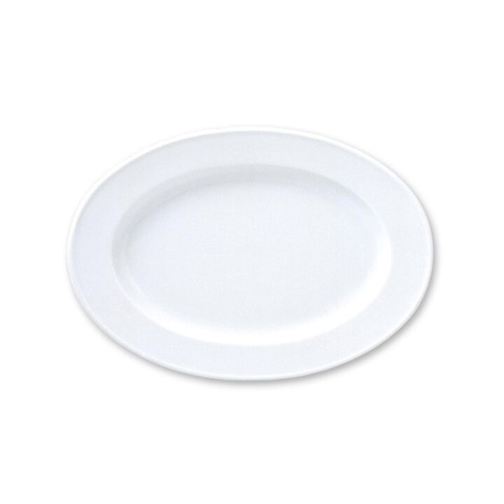 Porcelain Delta 13" x 9" x h:1.25" Oval White Porcelain Platter