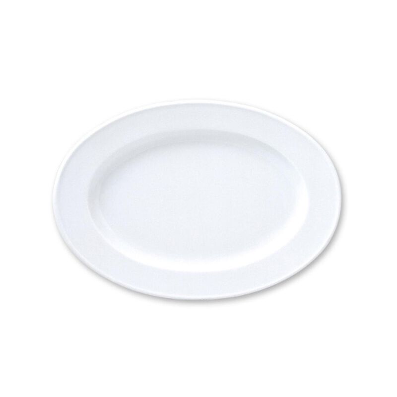 Porcelain Delta 13" x 9" x h:1.25" Oval White Porcelain Platter