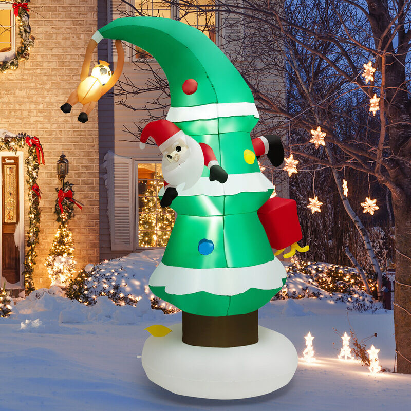 Inflatable Christmas Tree with Santa Claus for Fun and Festive Outdoor Holiday Decor