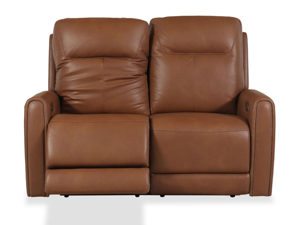 Tryanny Triple Power Leather Reclining Loveseat